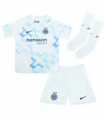 Inter Milan Alessandro Bastoni #95 Udebanetrøje Børn 2025-26 Kortærmet (+ Korte bukser)
